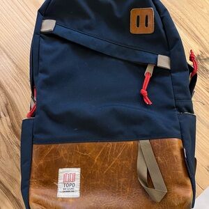 Topo Designs Blue and Tan Backpack for Men